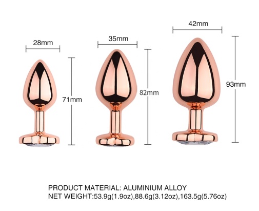 MT - Heart Anal Plug S-size - Rose Gold photo