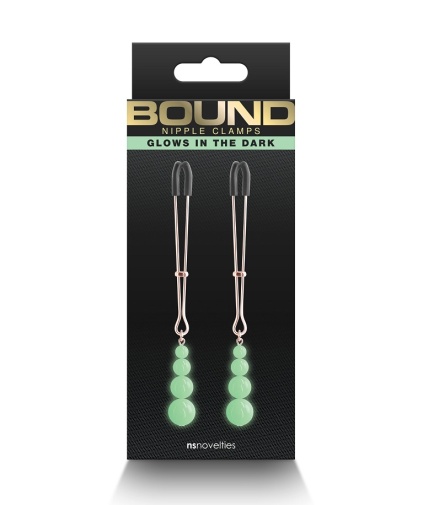 NS Novelties - Bound G2 Pearl Nipple Clamps - Gold photo