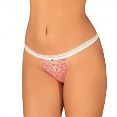 Obsessive - Bloomys Thong - White/Pink - S/M photo