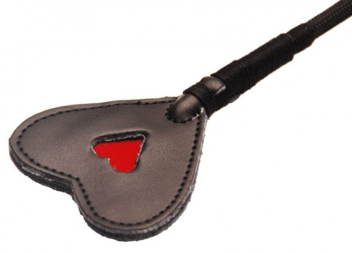 Strict Leather - Heart Tip Crop - Black photo