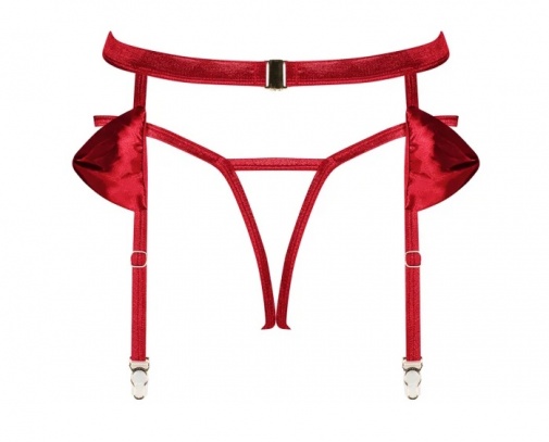 Obsessive - Rubinesa Garter Belt & Thong - Red - L/XL photo