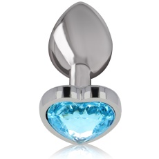 Intense - Metal Heart Gem Plug S - Blue photo
