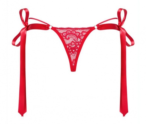 Obsessive - Lovlea Thong w Bows - Red - L/XL photo