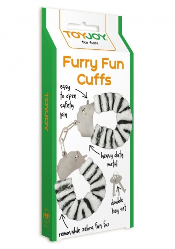ToyJoy - Furry Fun Cuffs - Zebra photo
