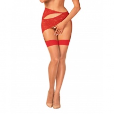 Obsessive - S814 Stockings - Red - S/M photo