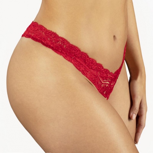 Underneath - Kyra Crotchless Thong - Red - S/M photo