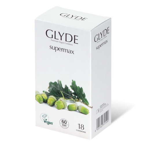 Glyde Vegan - Supermax Condoms 60mm 18's Pack photo
