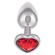 CEN - 心形红宝石肛门塞 小码 - 红色 照片