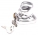 FAAK - Chastity Cage 13 w Curved Ring 45mm - Silver photo-5