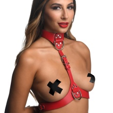 Strict - Female Chest Harness - Red - S/M photo