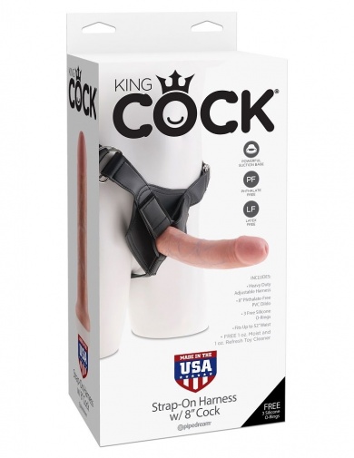 King Cock - Strap-On Harness 8″ Cock - Flesh photo