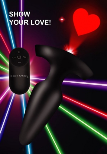 Booty Sparks - Laser Heart Anal Plug S - Black photo
