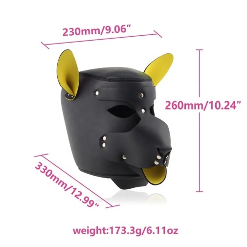 MT - Face Mask w Leash - Yellow/Black photo