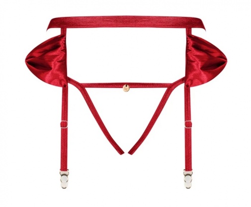 Obsessive - Rubinesa Garter Belt & Thong - Red - S/M photo