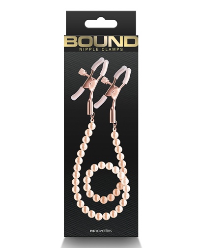 NS Novelties - Bound DC1 Nipple Chain Clamps - Rose Gold photo