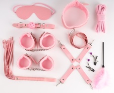MT - 帶絨毛束縛套裝 11 件 - 粉紅色 照片