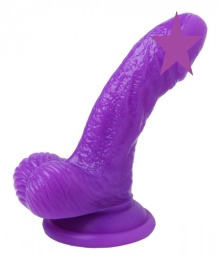 Frisky - 4" Silicone Curvy Suction Cup Dildo - Purple photo