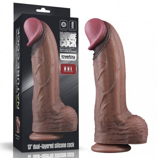 Lovetoy - 13" XXL Dual Layered Cock - Brown photo