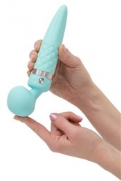 Pillow Talk - Sultry Rotating Wand - Teal photo