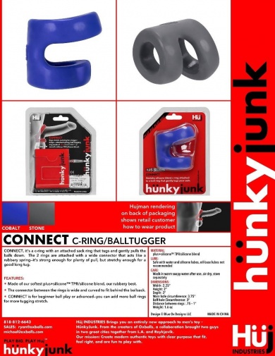 Hunkyjunk - Tugger 相连阴茎环 - 灰色 照片