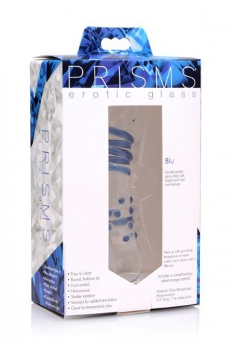 Prisms Erotic Glass - Blu Dual Ended Dildo - Clear photo