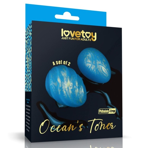 Lovetoy - Ocean's Toner Pelvic 蛋形收阴球套装 - 蓝色 照片