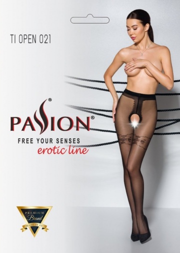 Passion - Tiopen 021 Pantyhose - Black - 1/2 photo