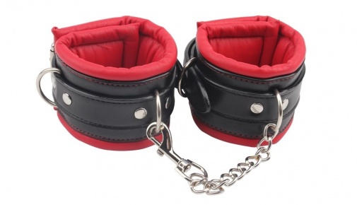 Chisa - Super Soft Ankle Cuffs - Black & Red photo