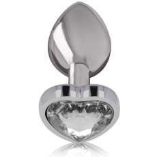 Intense - 金屬心型寶石後庭肛塞 中碼 - 透明色 照片