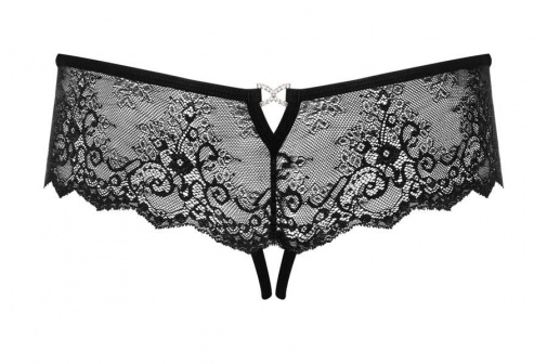 Obsessive - Merossa Crotchless Panties - Black - S/M photo