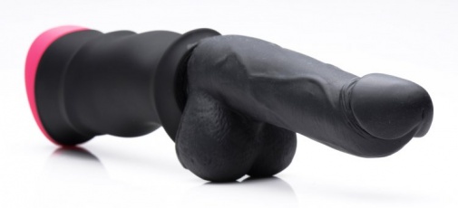 LoveBotz - Mega-Pounder Hand-Held Thrusting Dildo - Black photo